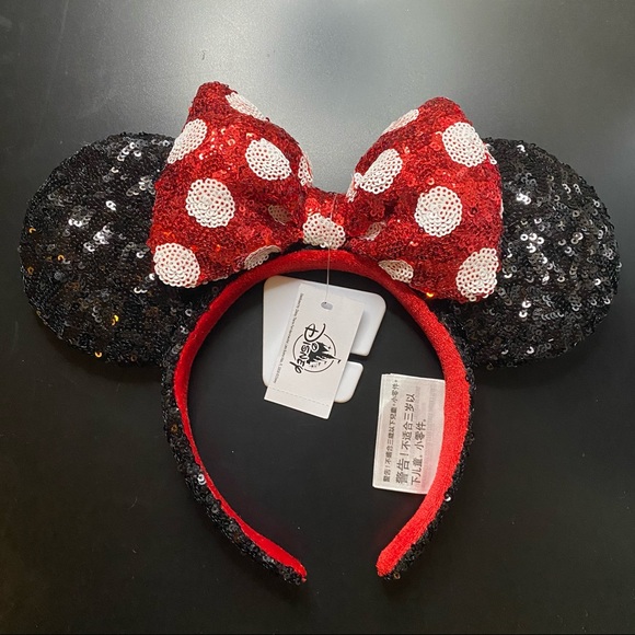 Disney Sequined Polka Dot Minnie Mouse Ears - Picture 2 of 8
